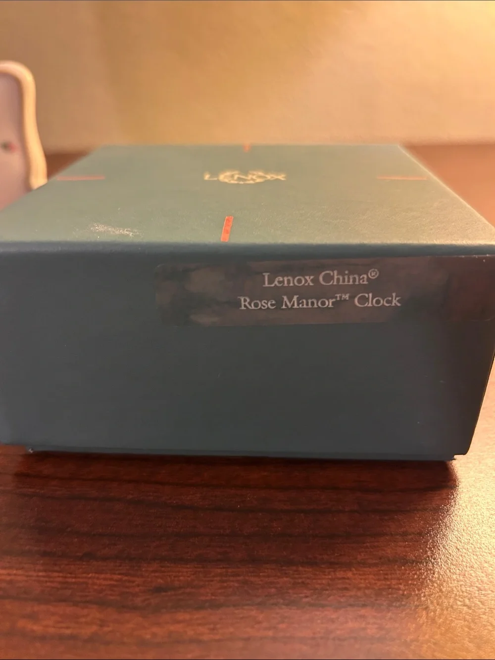 Lenox ‘Rose Manor’ Porcelain Rose Motif Clock with Gold Trim